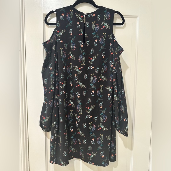Wayf black floral open cold shoulder long sleeve mini dress - Picture 10 of 12
